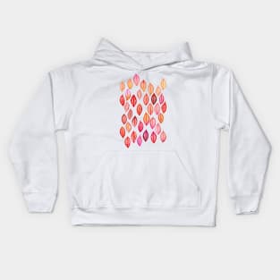 Watercolor Leaf Pattern in Autumn Colors Kids Hoodie